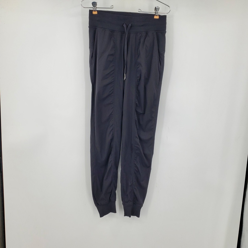 Lululemon Dance Studio Mid Rise Black Drawstring Jogger Pants Size 4 Lightweight